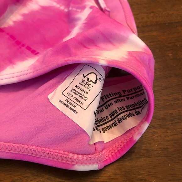 NWT CA Waves Medium High Waist Bikini Bottom Tie Dye Pink Swim Pool Beach - Picture 5 of 6